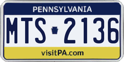 PA license plate MTS2136