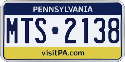 PA license plate MTS2138