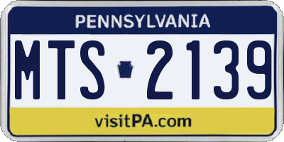 PA license plate MTS2139