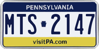 PA license plate MTS2147