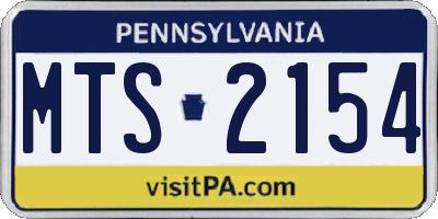 PA license plate MTS2154