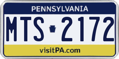 PA license plate MTS2172