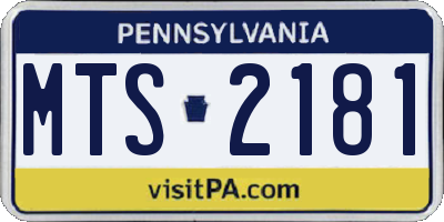 PA license plate MTS2181