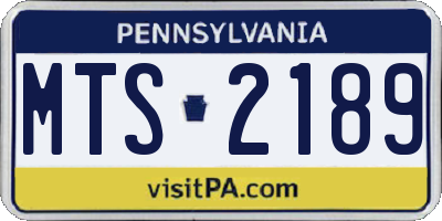 PA license plate MTS2189