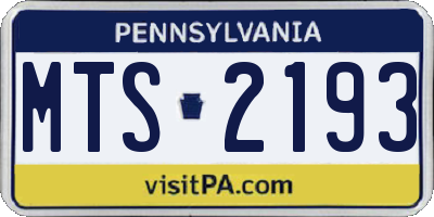 PA license plate MTS2193