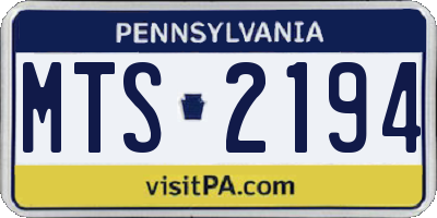 PA license plate MTS2194