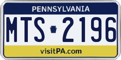 PA license plate MTS2196