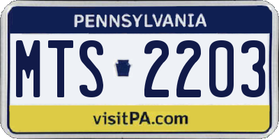 PA license plate MTS2203