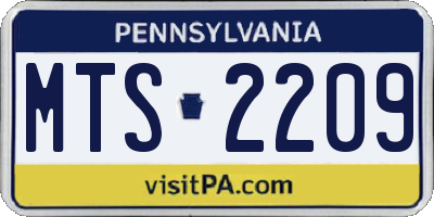PA license plate MTS2209