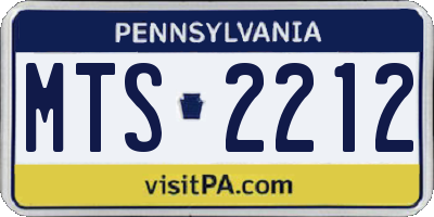 PA license plate MTS2212