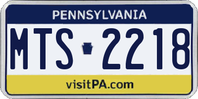 PA license plate MTS2218