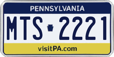 PA license plate MTS2221