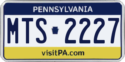 PA license plate MTS2227