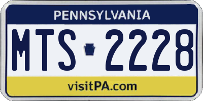 PA license plate MTS2228