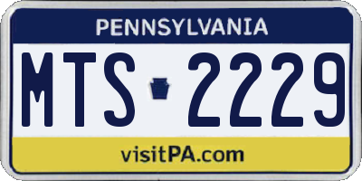 PA license plate MTS2229