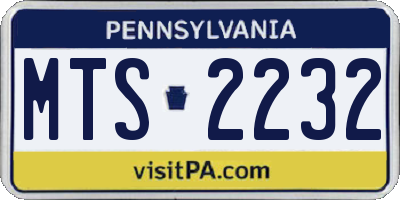 PA license plate MTS2232