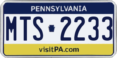 PA license plate MTS2233