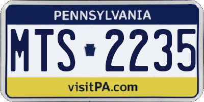 PA license plate MTS2235