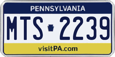 PA license plate MTS2239