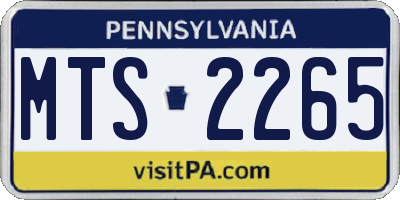 PA license plate MTS2265