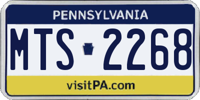 PA license plate MTS2268