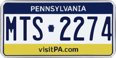 PA license plate MTS2274