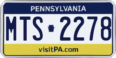 PA license plate MTS2278
