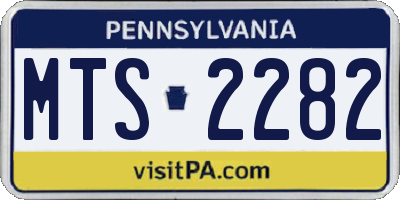 PA license plate MTS2282