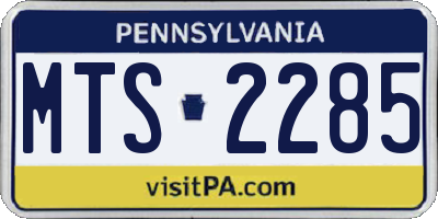 PA license plate MTS2285