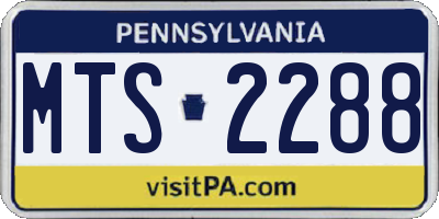 PA license plate MTS2288