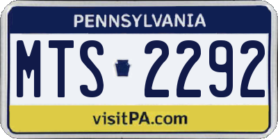 PA license plate MTS2292