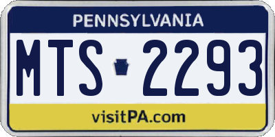 PA license plate MTS2293