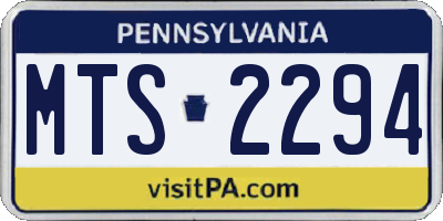 PA license plate MTS2294