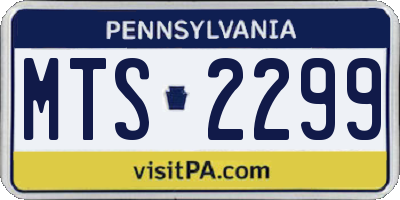 PA license plate MTS2299