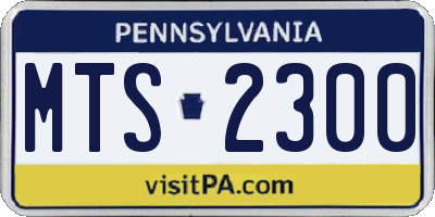 PA license plate MTS2300