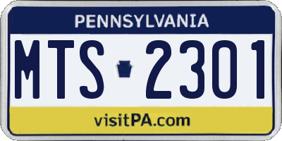 PA license plate MTS2301