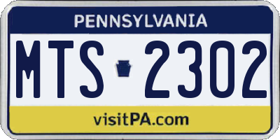 PA license plate MTS2302