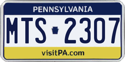 PA license plate MTS2307
