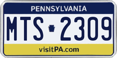 PA license plate MTS2309