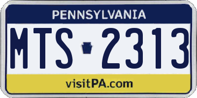 PA license plate MTS2313
