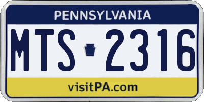 PA license plate MTS2316