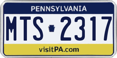 PA license plate MTS2317