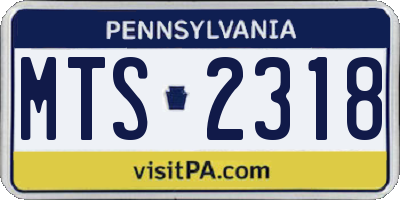 PA license plate MTS2318