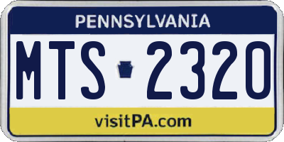 PA license plate MTS2320
