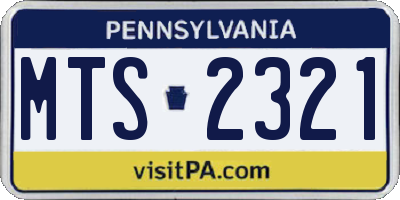 PA license plate MTS2321