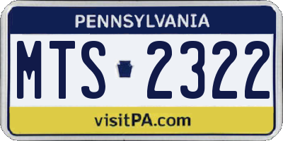 PA license plate MTS2322