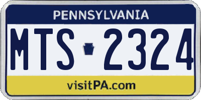 PA license plate MTS2324