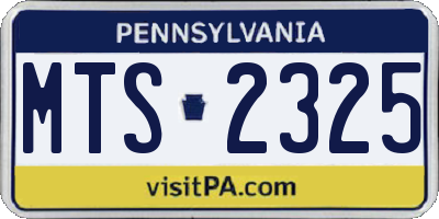 PA license plate MTS2325