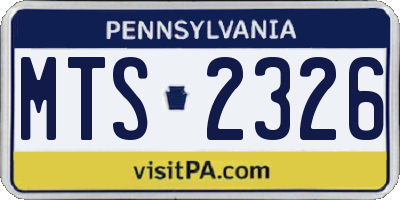 PA license plate MTS2326