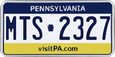 PA license plate MTS2327